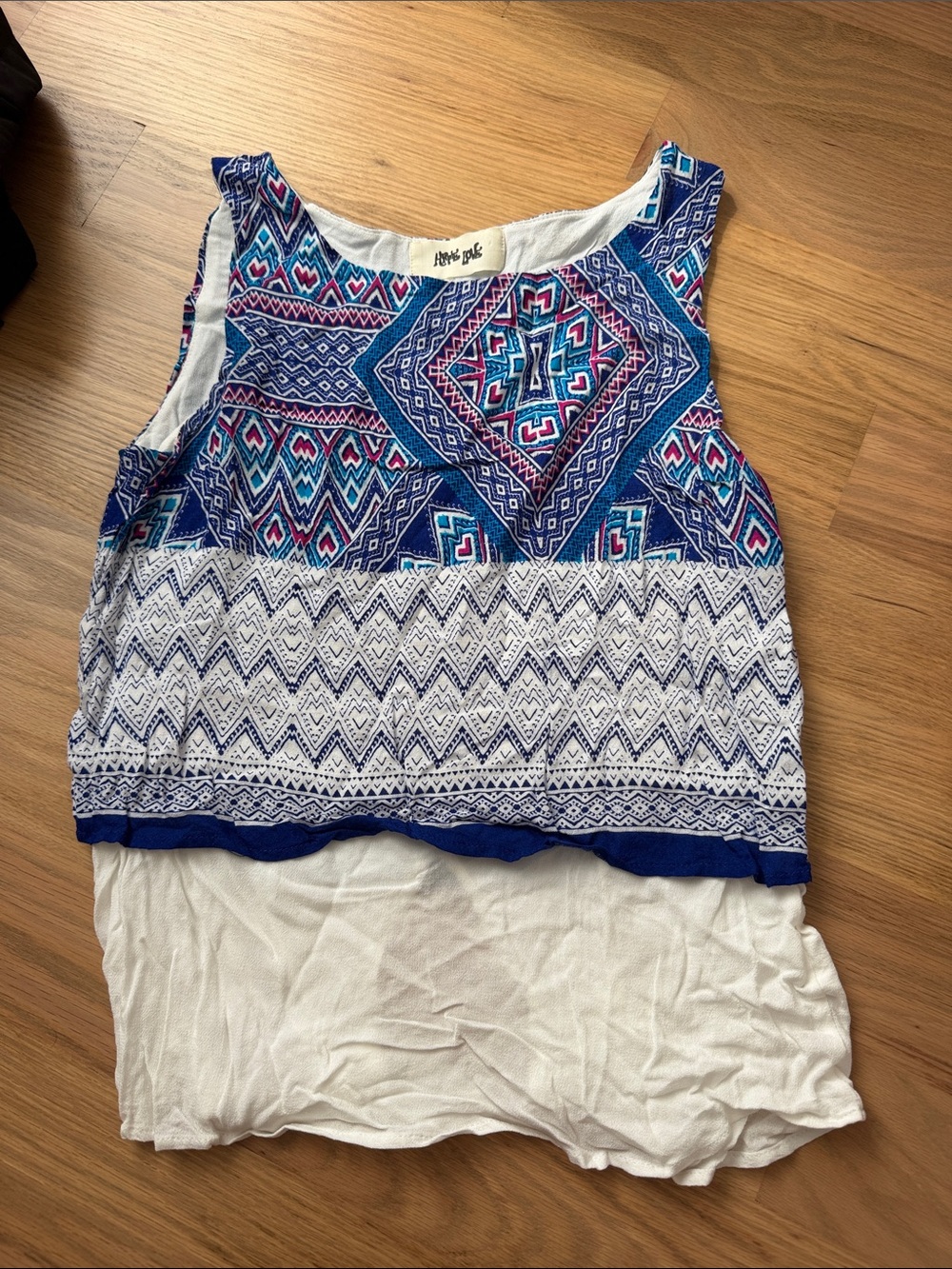 Blue & White Aztec Tank
